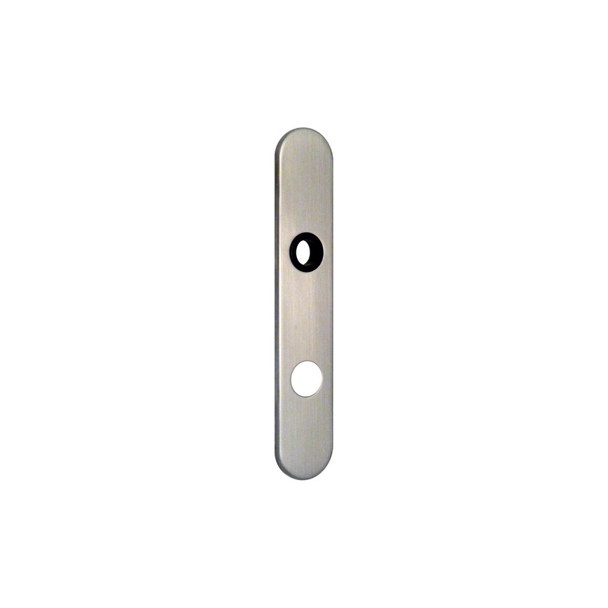 Entrées de portes clips, :6,Conditionnement**:Boîte,Traitement:sablé chromé mat,Application:60 x 18 mm,Perçage:75/51 mm